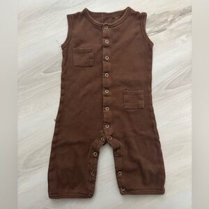 L'ovedbaby Chocolate Brown Snap Romper